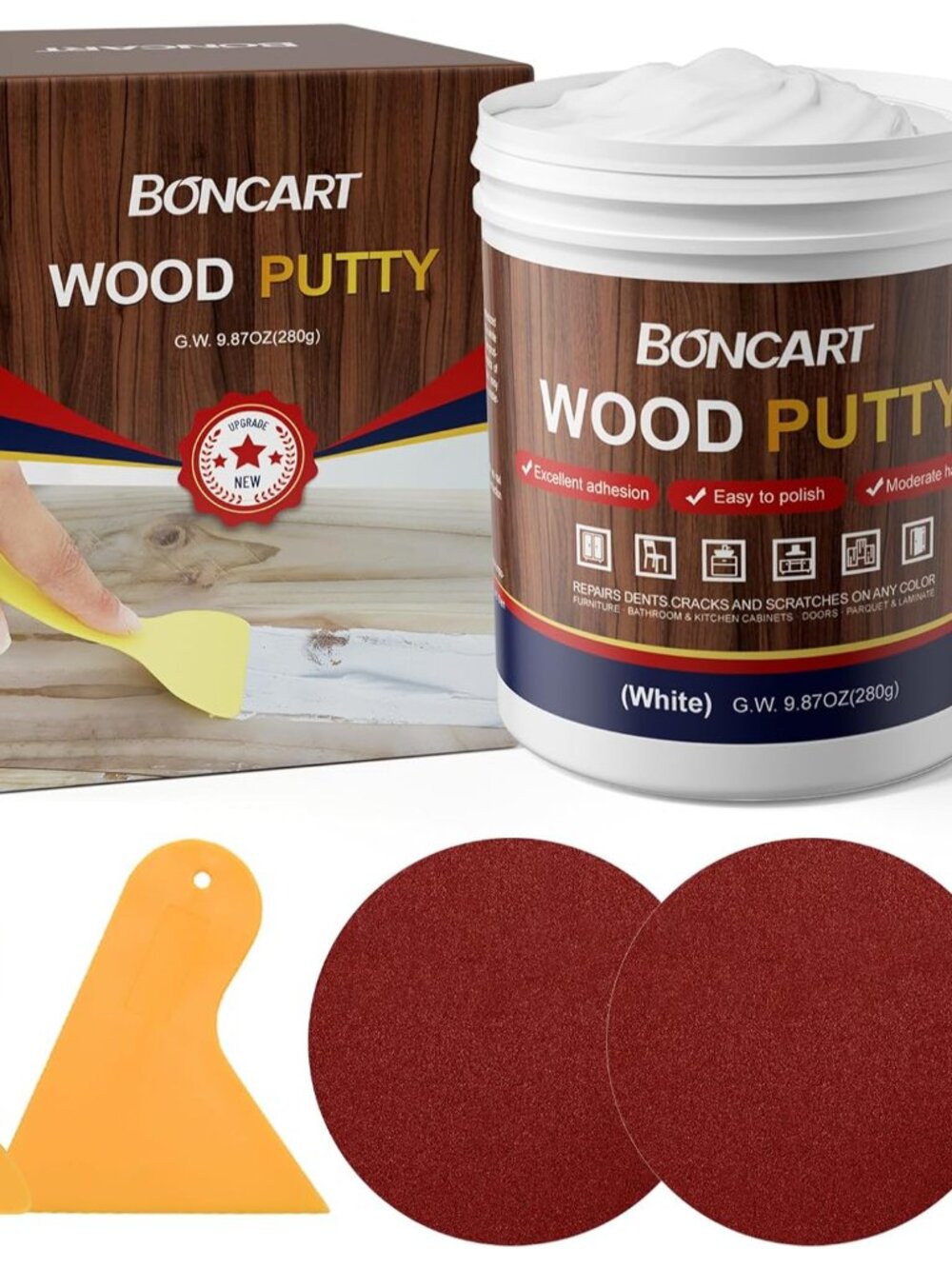 Wood Filler, 9.87 OZ White Wood Putty